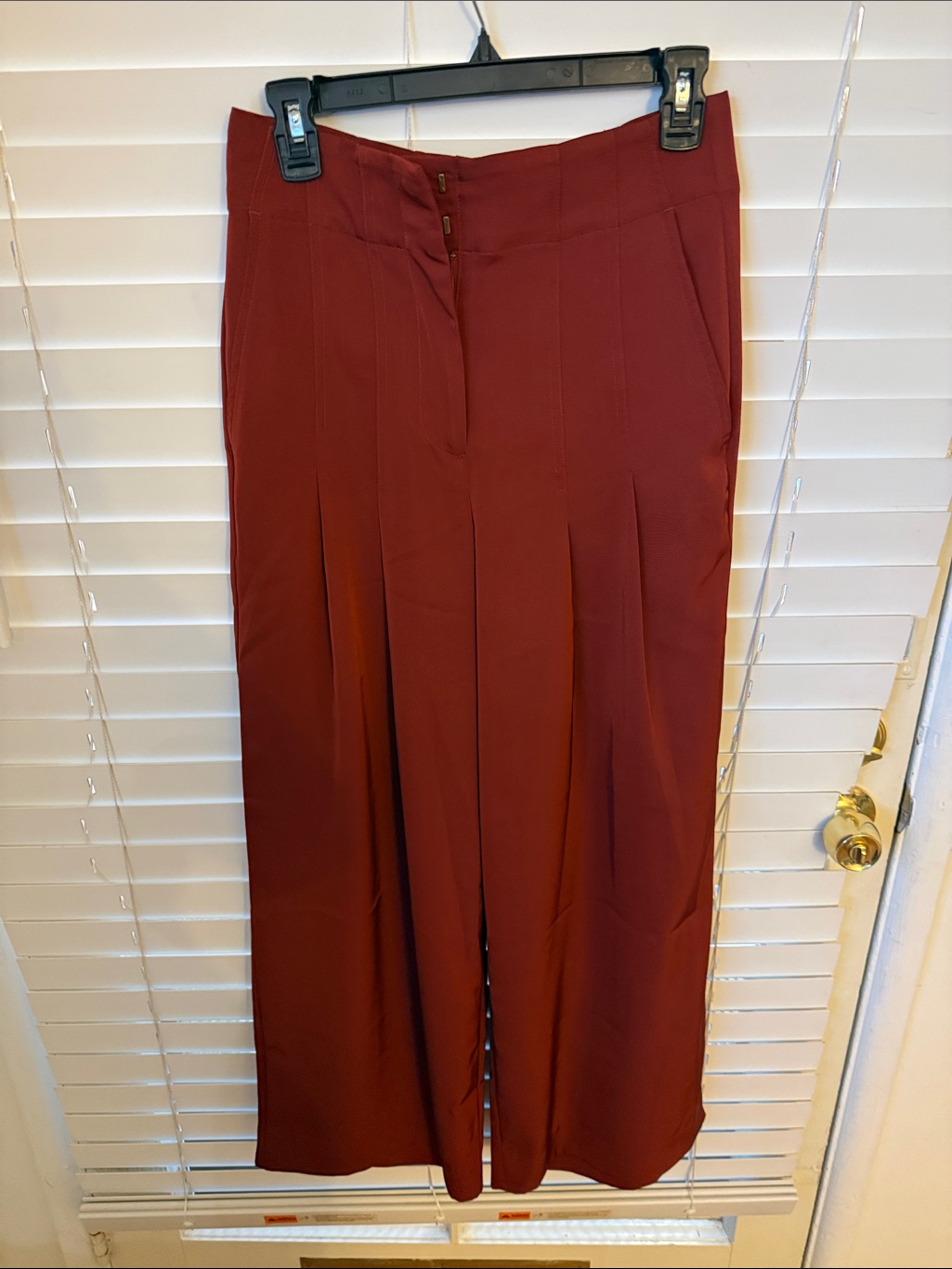 Banana Republic Wide Leg Pants In Deep Burgundy